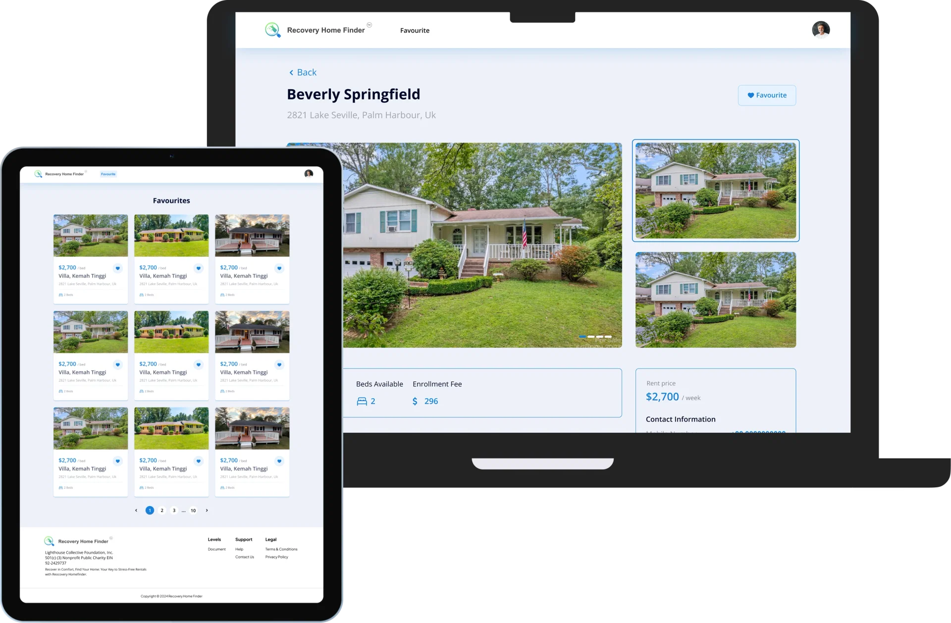 Recovery Homefinder mockup