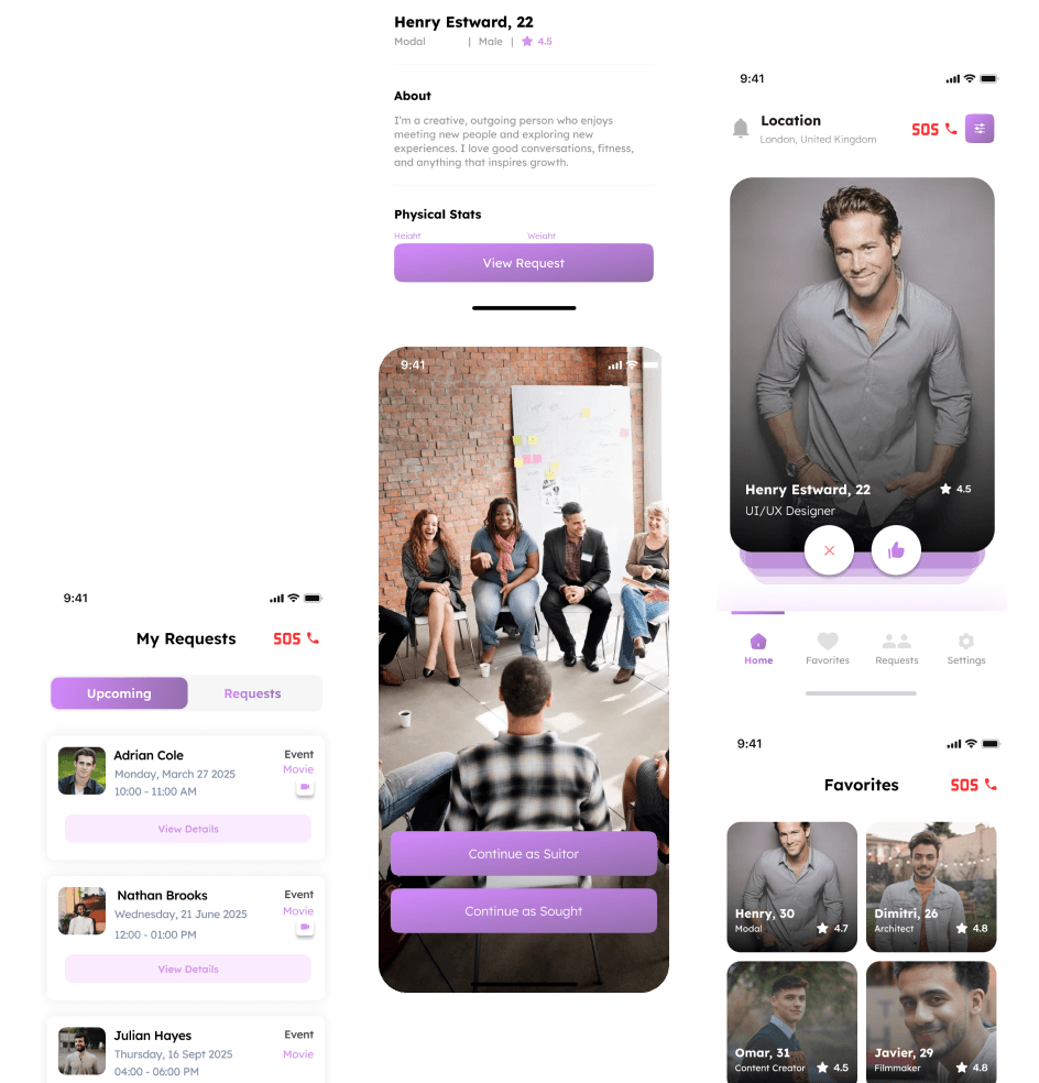 Suitor mockup