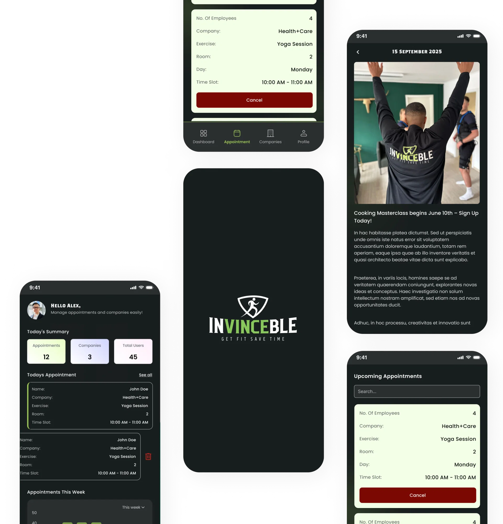 Invinceble Admin mockup