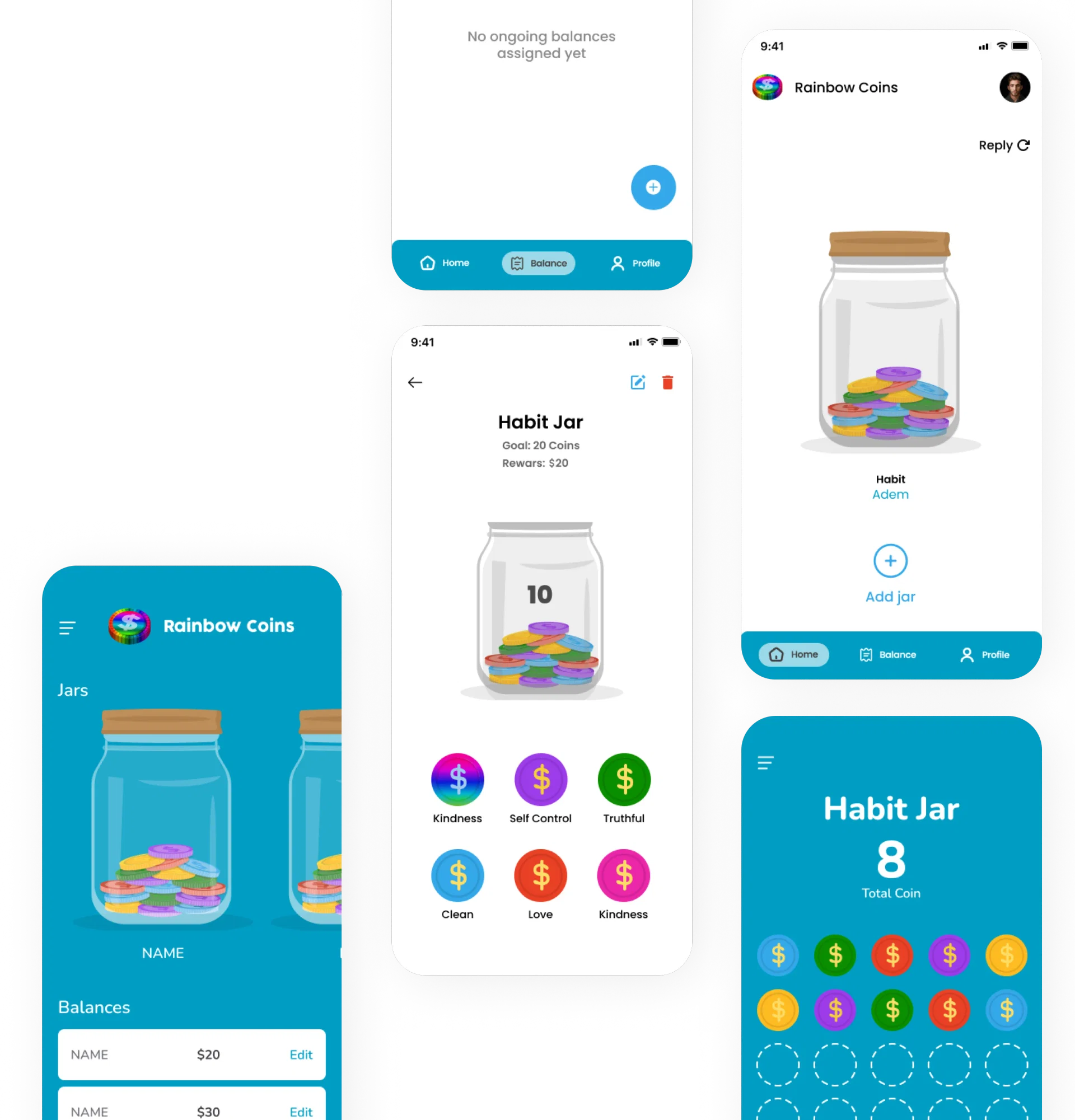 Rainbow Coins mockup