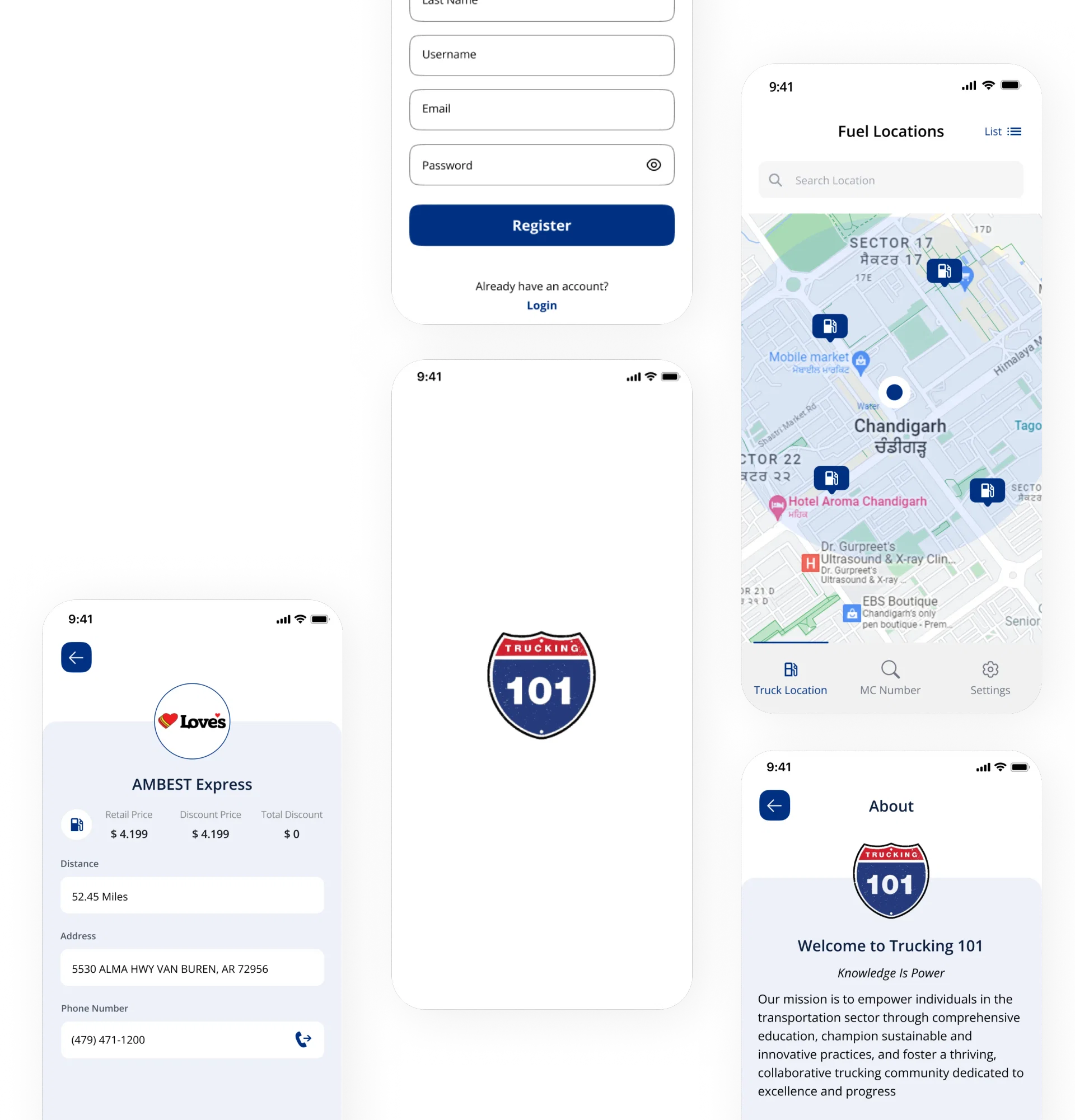 Trucking 101 mockup